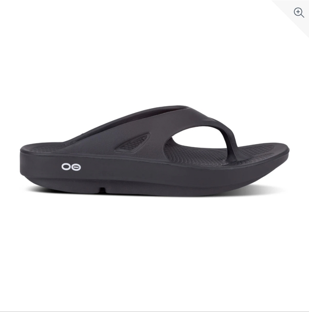 OOFOS Women's Dark Gray Black Comfort Sandals - Picture 2 of 11